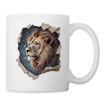 Löwe Vintage - Tasse - Weiß - Rechts