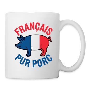 Français Pur Porc Design Humoristique - Mug blanc - blanc - Droite