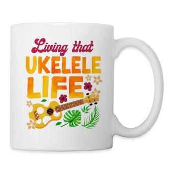 Hawaiian Ukulele Uke Living That - Mug - white - Right