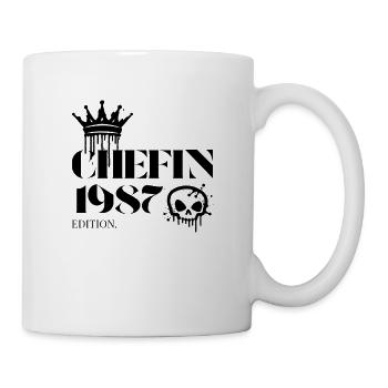 Chefin Edition 1987 Frauenpower 38 Jahre - Tasse - Weiß - Rechts