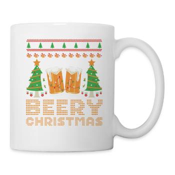 Beery Weihnachtspullover Hässliches Weihnachtsbier Frohe Weihnachten - Tasse - Weiß - Rechts