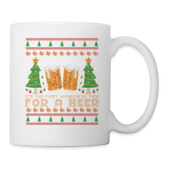 Ugly Sweater Best Time for Beer Christmas - Mug - white - Right