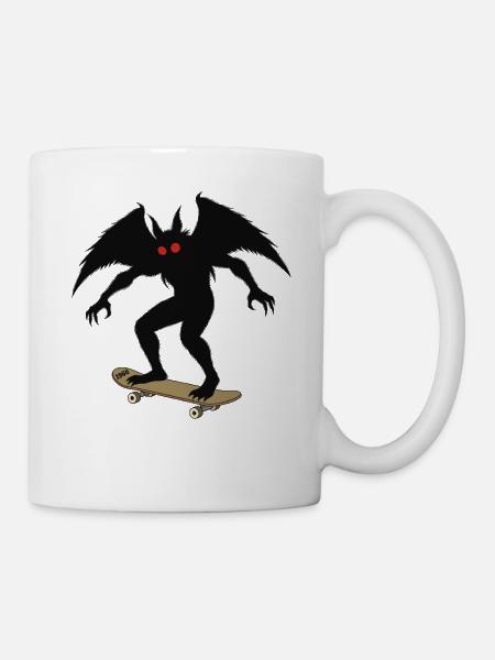 Mothman 1966 Skateboarding - Tasse - Weiß