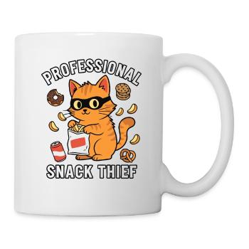 Professional Snack Thief Freche Lustige Katze - Tasse - Weiß - Rechts