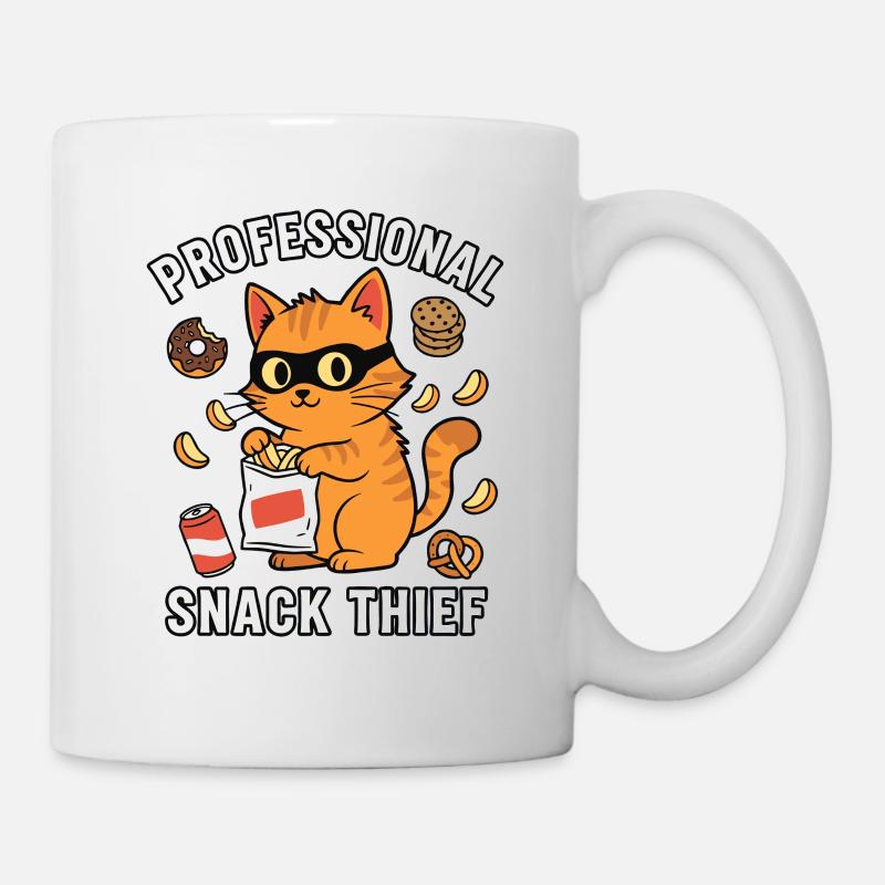Professional Snack Thief Freche Lustige Katze - Tasse - Weiß