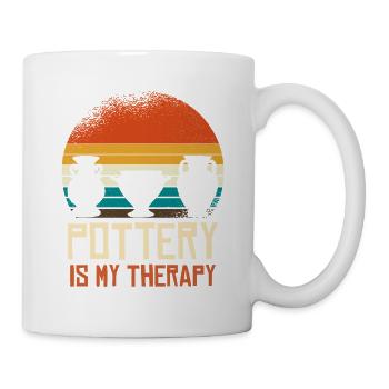 Töpferei ist meine Therapie - Tasse - Weiß - Rechts