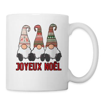 Frau Joyeaux Noel 3 Nordische Zwerge Winterweihnachten - Tasse - Weiß - Rechts