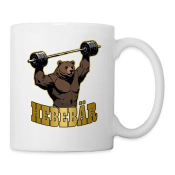 Gewichtheber HEBEBÄR Fitnessstudio Lustig - Tasse - Weiß - Rechts