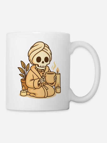 Wellness Skelett – Cozy Selfcare - Tasse - Weiß