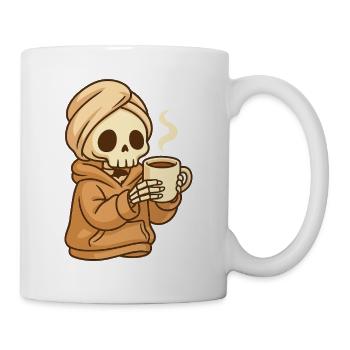 Squelette de café douillet – Ambiance bien-être - Mug blanc - blanc - Droite
