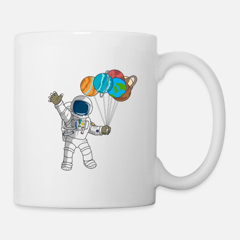 Fête d’anniversaire du 5e anniversaire des Ballons Planètes Astronaute mignons - Mug blanc - blanc