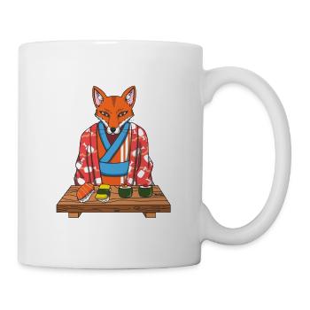 Sushi Fox Kimono Retro Anime Gourmet Japonais Cadeau - Mug blanc - blanc - Droite