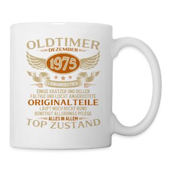Cadeau du 50e anniversaire Voiture Classique décembre 1975 - Mug blanc - blanc - Droite