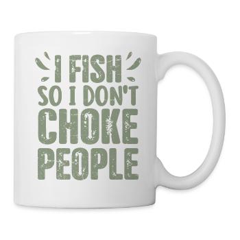 Lustiger Fischer sagt Angel-Geschenk - Tasse - Weiß - Rechts