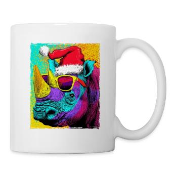 Nashorn Weihnachten Porträt - Tasse - Weiß - Rechts