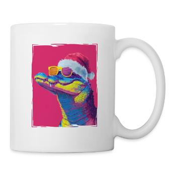 Alligator Weihnachten Porträt - Tasse - Weiß - Rechts