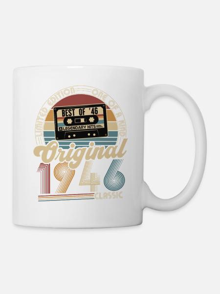 Original 1946 Jahrgang Vintage Geburtstag Retro - Tasse - Weiß