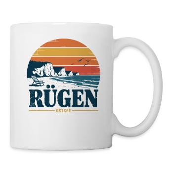 Cadeau rétro de la mer Baltique de Rügen - Mug blanc - blanc - Droite