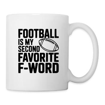 Le football est mon deuxième mot préféré en F - Mug blanc - blanc - Droite