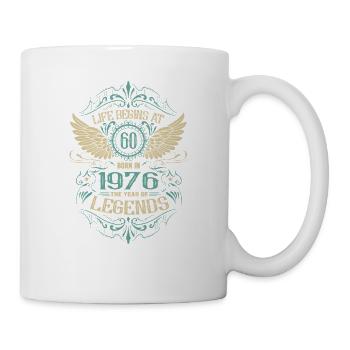 60. Geburtstag Leben beginnt Engel Flügel Jahrgang - Tasse - Weiß - Rechts