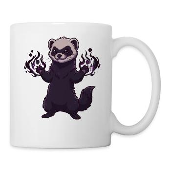 Petit panda avec une aura de feu - Mug blanc - blanc - Droite