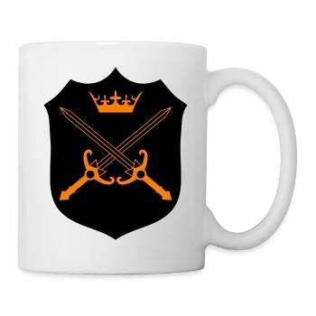 Kreuzschwerter Kronen Emblem - Tasse - Weiß - Rechts