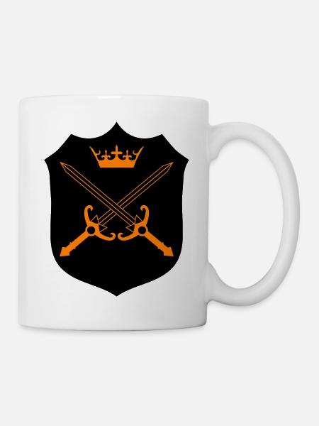 Kreuzschwerter Kronen Emblem - Tasse - Weiß