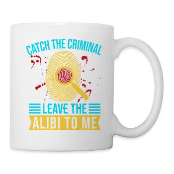 Étudiant en sciences médico-légales Attrape le criminel - Mug blanc - blanc - Droite