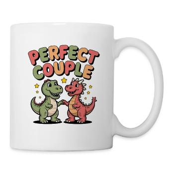 Perfect Couple Dinosaur Love Design - Tasse - Weiß - Rechts