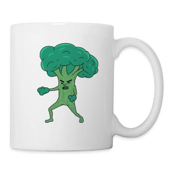 Broco Lee Broco Lee Broccoli Arts martiaux Kung Fu Jun de mots - Mug blanc - blanc - Droite