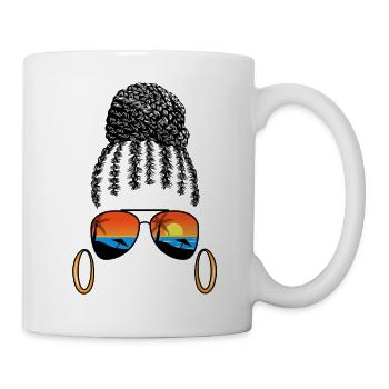Black Girl Braids Sonnenbrille Strandurlaub Tropic - Tasse - Weiß - Rechts