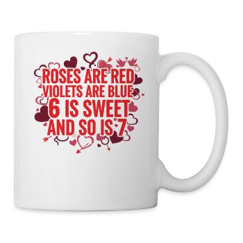 Valentine's Day 6-7 Fun 67 Number Valentine's Day Six - Mug - white - Right