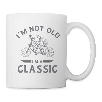 Vintage Tandem Radfahrer Classic Spruch Design - Tasse - Weiß - Rechts