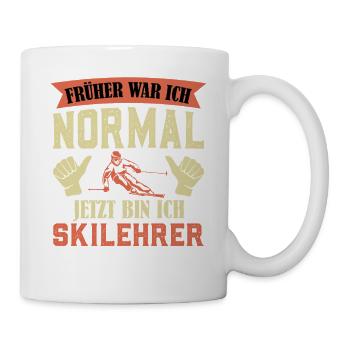 Skifahren FRÜHER WAR ICH NORMAL JETZT BIN ICH - Tasse - Weiß - Rechts