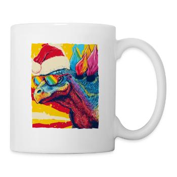 Portrait de Noël du stégosaure dinosaure - Mug blanc - blanc - Droite