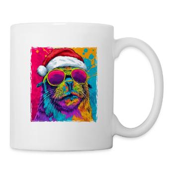 Robbe Tier Weihnachten Porträt - Tasse - Weiß - Rechts
