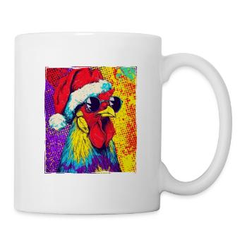 Hahn Weihnachten Porträt - Tasse - Weiß - Rechts