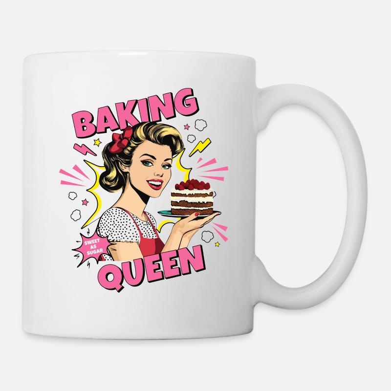Cuisson Gâteau Cuisson Reine Cuisson Fée Boulanger Pop Art - Mug blanc - blanc