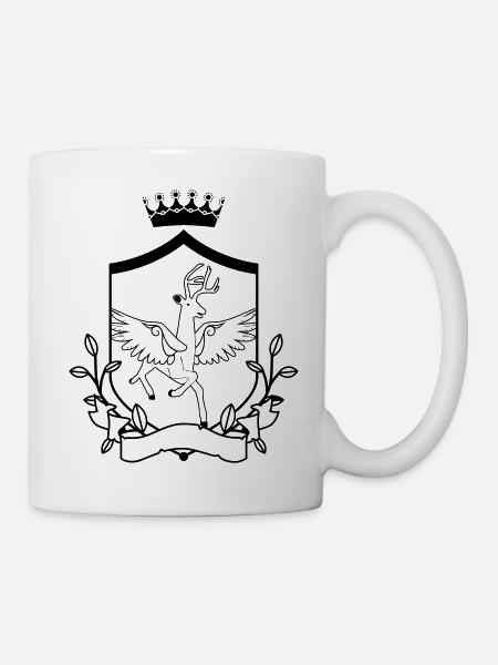 Geflügeltes Reh – edles Wappentier Wald - Tasse - Weiß