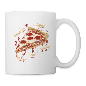 Pizza with Sausages Anatomy Of The Best Pizza - Mug - white - Right