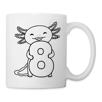 Axolotl avec illustration de dessin animé numéro 8 - Mug blanc - blanc - Droite