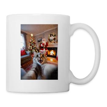 Cat selfie in the Christmas room - Mug - white - Right