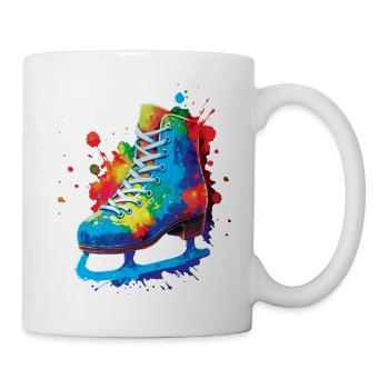 Patin à Glace Splash Art - Design Sports d’Hiver - Tasse - Weiß - Rechts