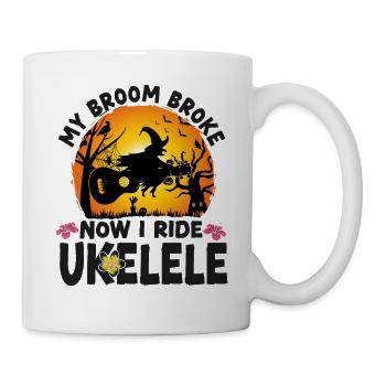 Ukulélé hawaïen Ukulélé Halloween Mon - Mug blanc - blanc - Droite