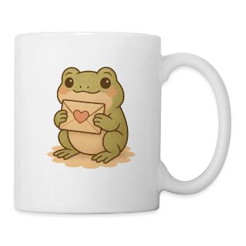 Süßer Frosch mit Liebesbrief Illustration - Tasse - Weiß - Rechts