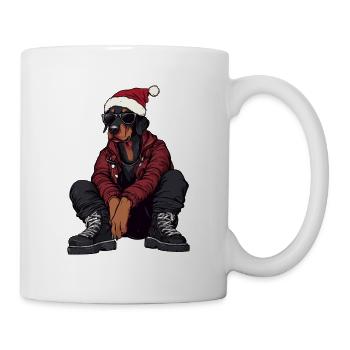 Doberman Dog Christmas Winter - Mug - white - Right