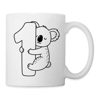 Koala avec illustration de dessin animé numéro 1 - Mug blanc - blanc - Droite