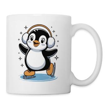 Winterschlittschuh-Pinguin Flair - Tasse - Weiß - Rechts