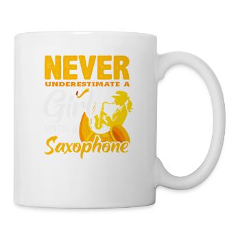 Never underestimate a girl with a - Mug - white - Right