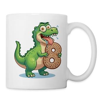 Dino 8 Geburtstag lustig süß Kinder Geschenk 8 Jah - Tasse - Weiß - Rechts
